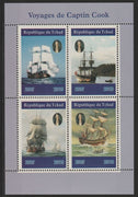 Chad 2019 Voyages of Captain Cook perf sheetlet containing 4 values unmounted mint. Note this item is privately produced and is offered purely on its thematic appeal, it has no postal validity