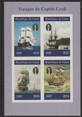 Chad 2019 Voyages of Captain Cook imperf sheetlet containing 4 values unmounted mint. Note this item is privately produced and is offered purely on its thematic appeal, it has no postal validity