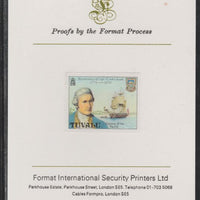 Tuvalu 1979 Capt Cook Death Anniversary (undenominated but as 8c) imperf mounted on Format International proof card (as SG 123)