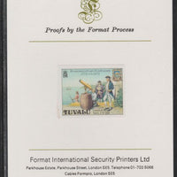 Tuvalu 1979 Capt Cook Death Anniversary (undenominated but as 40c) imperf mounted on Format International proof card (as SG 125)