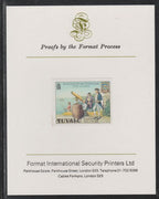 Tuvalu 1979 Capt Cook Death Anniversary (undenominated but as 40c) imperf mounted on Format International proof card (as SG 125)