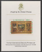 Liberia 1970 Christmas 50c Adoration of the Magi Triptych 50c (ex m/sheet) imperf proof mounted on Format International proof card, as SG MS1049