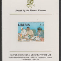 Liberia 1984 Tenth Anniversary of Mano River Union 41c imperf proof mounted on Format International proof card, as SG 1567