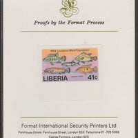 Liberia 1984 Fish 41c imperf proof mounted on Format International proof card, as SG 1589