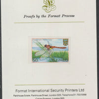 Tuvalu 1983 Dragonflies 50c imperf mounted on Format International proof card