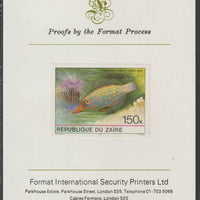 Zaire 1980 Tropical Fish 150c imperf mounted on Format International proof card