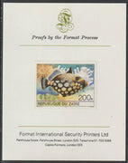 Zaire 1980 Tropical Fish 200c imperf mounted on Format International proof card