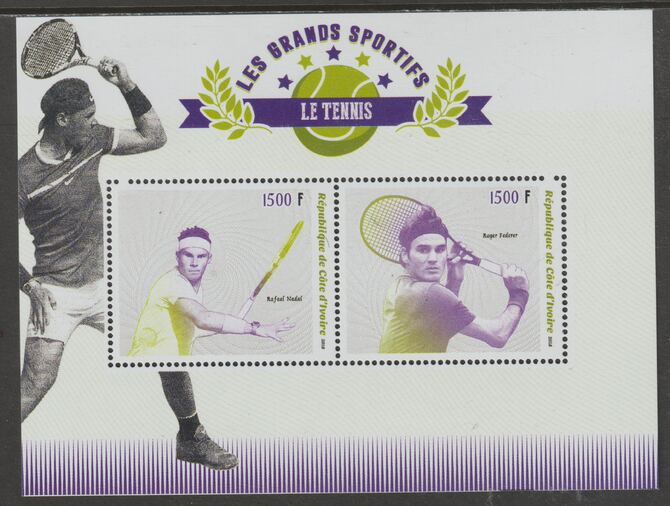 Ivory Coast 2018 Tennis,perf sheet containing two values unmounted mint