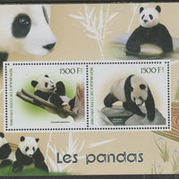 Ivory Coast 2017 Pandas perf sheetlet containing two values unmounted mint