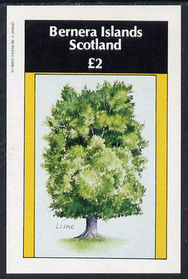 Bernera 1982 Trees (Lime) imperf deluxe sheet (£2 value) unmounted mint