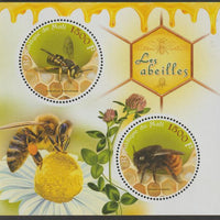 Mali 2017 Bees perf sheet containing two circular values unmounted mint