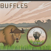 Madagascar 2015 Buffaloes perf sheet containing one circular value unmounted mint