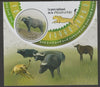 Benin 2018 Pendiari National Park - Buffalo perf deluxe m/sheet containing one circular value unmounted mint