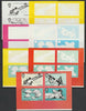 Bernera 1982 75th Anniversary of Scouting sheet of 4 values - the set of 7 imperf progressive proofs comprising the 4 individual colours, 2, 3 and all 4 colour composites unmounted mint