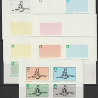 Iso - Sweden 1982 75th Anniversary of Scouting sheet of 4 values - the set of 7 imperf progressive proofs comprising the 4 individual colours, 2, 3 and all 4 colour composites unmounted mint