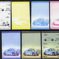 Nevis 1985 Voisin 1935 Aerodyne 10c (Leaders of the World) set of 7 imperf progressive colour proofs in se-tenant pairs comprising the 4 basic colours plus 2, 3 and all 4-colour composites unmounted mint