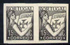 Portugal 1931 Lusiad 15c black imperf pair on gummed paper, unmounted mint as SG 839