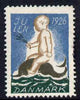 Cinderella - Denmark 1926 Christmas seal (Boy riding a Dolphin) unused without gum