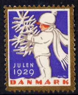 Cinderella - Denmark 1929 Christmas seal unused without gum