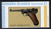 Bernera 1982 Pistols (Mauser 9mm) imperf souvenir sheet (£1 value) unmounted mint