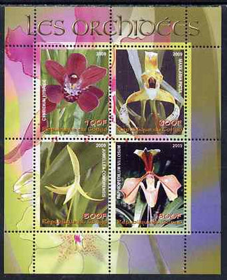 Congo 2009 Orchids perf sheetlet containing 4 values unmounted mint