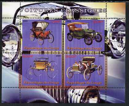 Congo 2009 Classic Cars perf sheetlet containing 4 values unmounted mint