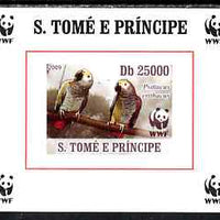 St Thomas & Prince Islands 2009 WWF - African Grey Parrot #1 individual imperf deluxe sheet unmounted mint. Note this item is privately produced and is offered purely on its thematic appeal