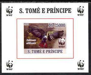 St Thomas & Prince Islands 2009 WWF - African Grey Parrot #3 individual imperf deluxe sheet unmounted mint. Note this item is privately produced and is offered purely on its thematic appeal