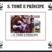 St Thomas & Prince Islands 2009 WWF - African Grey Parrot #4 individual imperf deluxe sheet unmounted mint. Note this item is privately produced and is offered purely on its thematic appeal