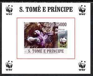 St Thomas & Prince Islands 2009 WWF - African Grey Parrot #4 individual imperf deluxe sheet unmounted mint. Note this item is privately produced and is offered purely on its thematic appeal