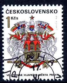 Czechoslovakia 1968 Arms of Prague 1k fine used SG 1779