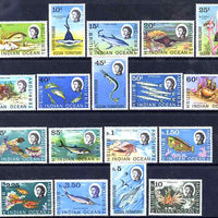 British Indian Ocean Territory 1968-70 Marine Life definitive set complete 18 values unmounted mint, SG 16-30