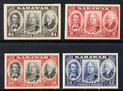 Sarawak 1946 Centenary set of 4 imperf proofs in issued colours (ex BW archives) minor wrinkles but unmounted mint