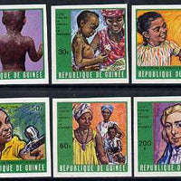 Guinea - Conakry 1970 Campaign against Smallpox & Measles imperf set of 6 from limited printing unmounted mint, SG 711-16, MI 553-58