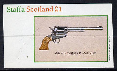 Staffa 1982 Pistols (56 Winchester) imperf souvenir sheet (£1 value) unmounted mint