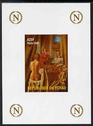 Chad 2009 Napoleon #2 Playing Chess & Nude imperf deluxe sheet unmounted mint. Note this item is privately produced and is offered purely on its thematic appeal.