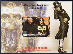 Chad 2009 Michael Jackson #2 with Nelson Mandela perf s/sheet unmounted mint. Note this item is privately produced and is offered purely on its thematic appeal.