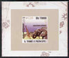 St Thomas & Prince Islands 2008 Elephants #1 individual imperf deluxe sheet unmounted mint. Note this item is privately produced and is offered purely on its thematic appeal