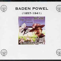 St Thomas & Prince Islands 2008 Baden Powell #1 individual imperf deluxe sheet unmounted mint. Note this item is privately produced and is offered purely on its thematic appeal