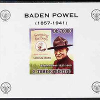 St Thomas & Prince Islands 2008 Baden Powell #4 individual imperf deluxe sheet unmounted mint. Note this item is privately produced and is offered purely on its thematic appeal