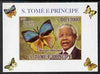 St Thomas & Prince Islands 2009 Nelson Mandela & Butterfly #1 individual imperf deluxe sheet unmounted mint. Note this item is privately produced and is offered purely on its thematic appeal