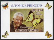 St Thomas & Prince Islands 2009 Nelson Mandela & Butterfly #2 individual imperf deluxe sheet unmounted mint. Note this item is privately produced and is offered purely on its thematic appeal