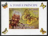 St Thomas & Prince Islands 2009 Nelson Mandela & Butterfly #4 individual imperf deluxe sheet unmounted mint. Note this item is privately produced and is offered purely on its thematic appeal