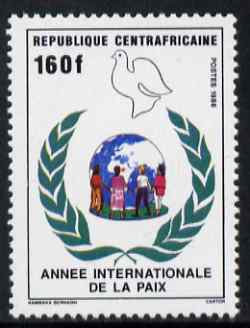 Central African Republic 1986 International Peace Year 160f unmounted mint SG 1228