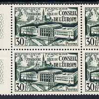 France 1952 Council of Europe 30f green marginal block of 4 unmounted mint, SG 1145