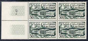 France 1952 Council of Europe 30f green marginal block of 4 unmounted mint, SG 1145