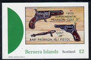 Bernera 1982 Pistols (Pearson Colt 31) imperf deluxe sheet (£2 value) unmounted mint