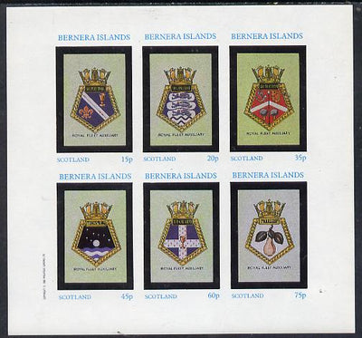 Bernera 1982 Badges (Sir Lancelot, Tidespring etc) imperf set of 6 values (15p to 75p) unmounted mint