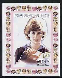 Chad 1997 Princess Diana 450f series #3 imperf deluxe sheet unmounted mint