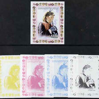 Chad 1997 Princess Diana 450f series #7 imperf deluxe sheet the set of 5 progressive proofs comprising the 4 individual colours plus all 4-colour composite, unmounted mint.